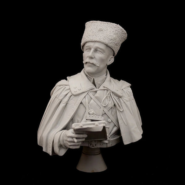 1/10 Napoleonic Officer in Bicorne and Cape, Resin Model Bust Kit, Unassembled and Unpainted