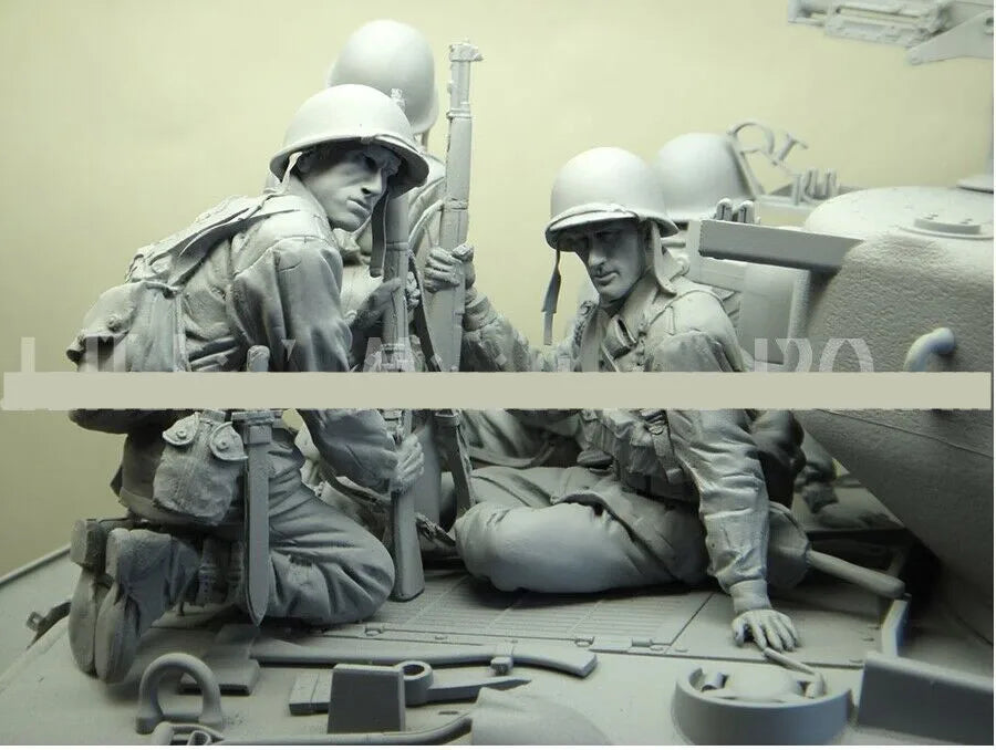 1/16 WWII German, 6 Figures, Resin Model Diorama Kit, Unassembled and Unpainted