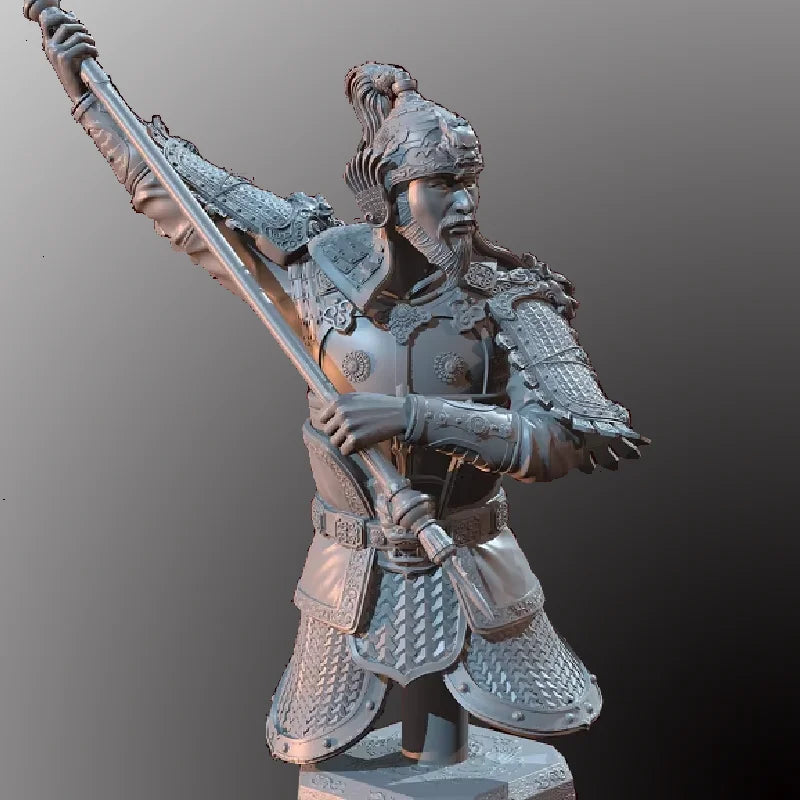 115mm Ancient Chinese General, Resin Model Bust Kit, Unassembled and Unpainted