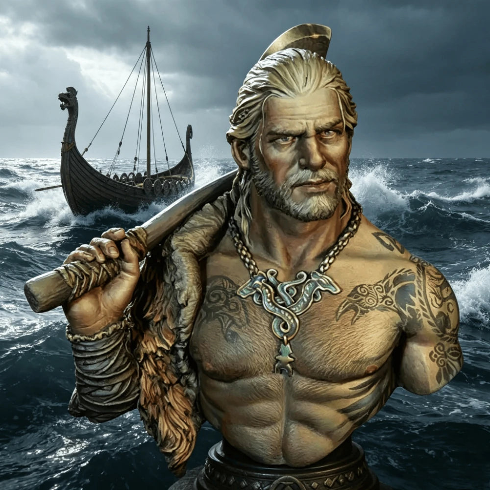 1/10 Viking Warrior, Resin Model Bust Kit, Mythology Theme, Unassembled and Unpainted