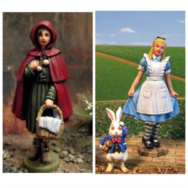 1/35 Fairy Tale Characters, 2 Figures, Resin Model Figure Kit, Fantasy Theme, Unassembled and Unpainted