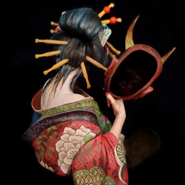 1/10 Japanese Fantasy Geisha, Resin Model Bust Kit, Anime Theme, Unassembled and Unpainted