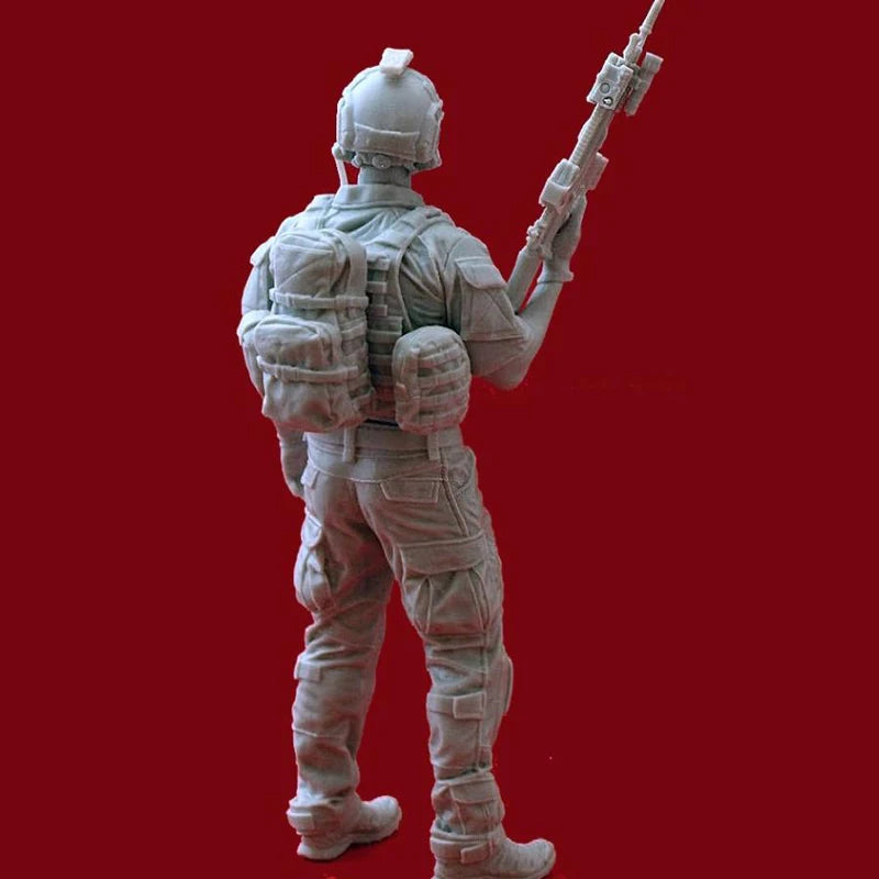 1/16 Modern Tactical Operator with Rifle at Ready, Resin Model Figure Kit, Unassembled and Unpainted