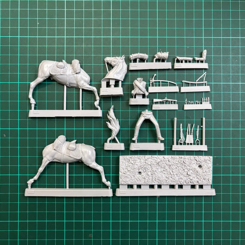 54mm Napoleonic Prussian Cavalry, Resin Model Figure Kit, Unassembled and Unpainted