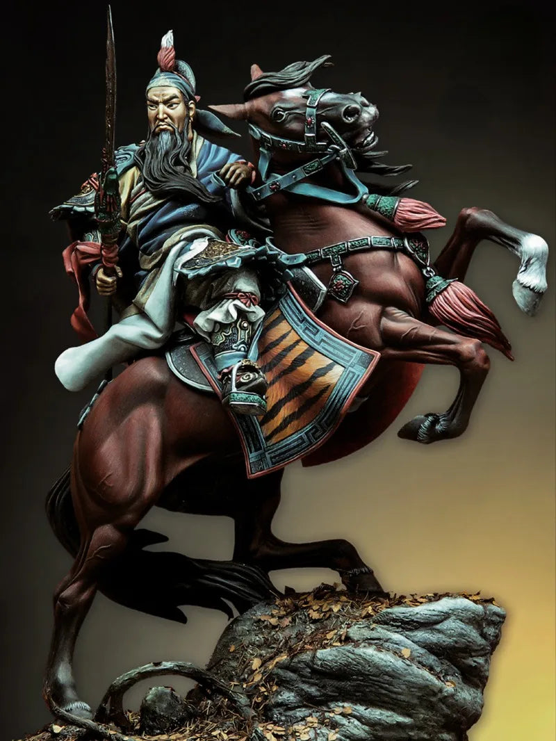 90mm Ancient Chinese General Guan Yu, Resin Model Figure Kit, Unassembled and Unpainted