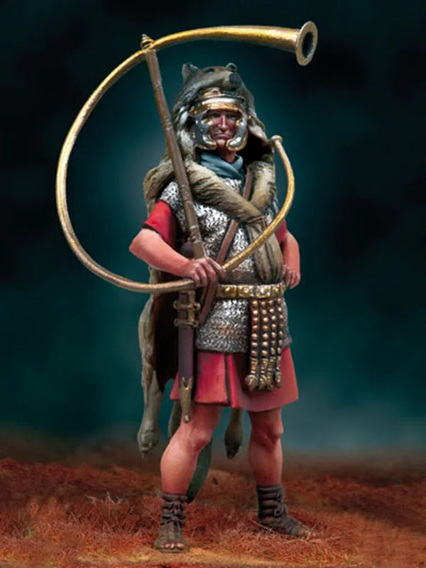 54mm Ancient Roman Cavalry Trooper with Lasso, Resin Model Figure Kit, Unassembled and Unpainted