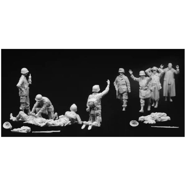 1/35 Modern Soviet Infantry Mixed Poses, 9 Figures, Resin Model Figure Kit, Unassembled and Unpainted