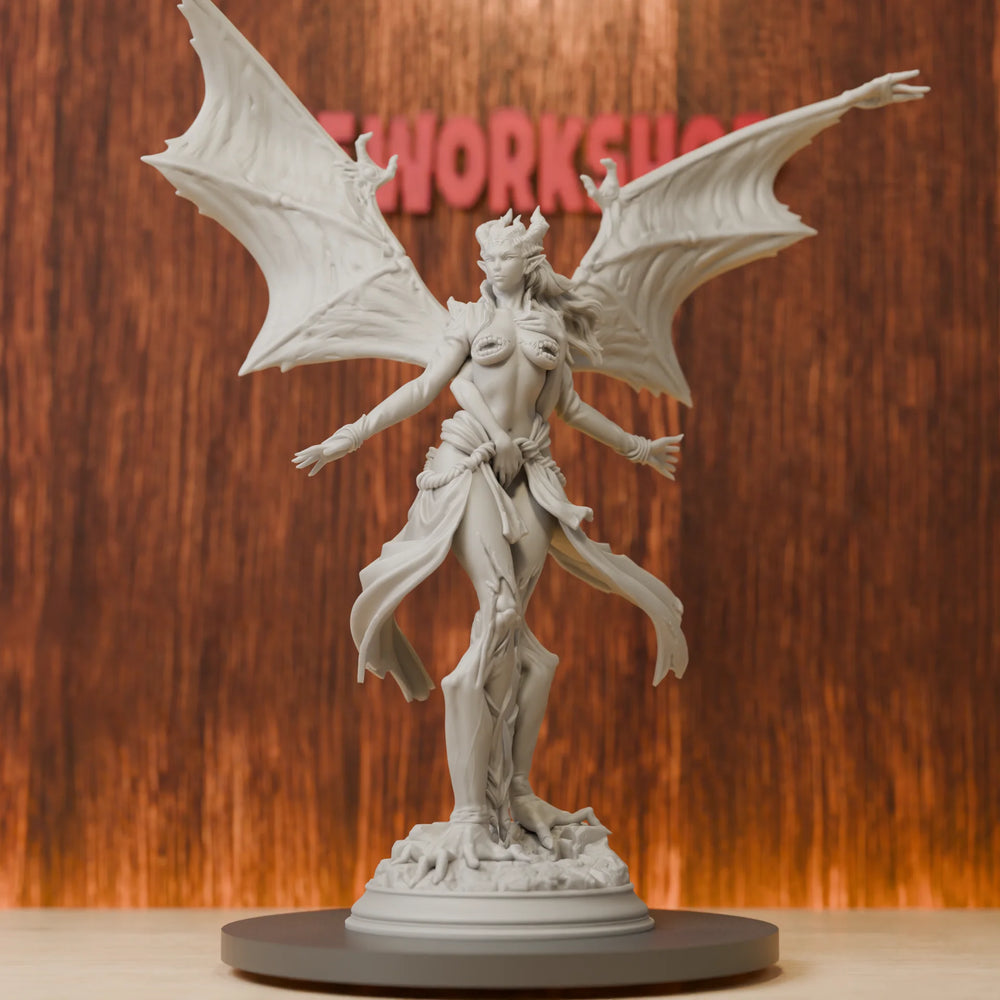 75mm Female Demon, Resin Model Figure Kit, Fantasy Theme, Unassembled and Unpainted