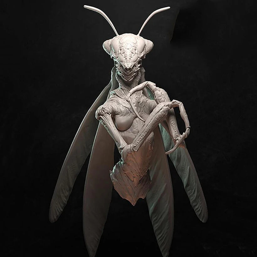 1/9 Alien Insectoid Mantis Creature, Resin Model Bust Kit, Sci-Fi Theme, Unassembled and Unpainted