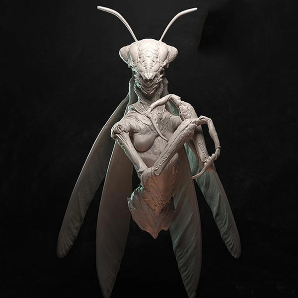 1/9 Alien Insectoid Mantis Creature, Resin Model Bust Kit, Sci-Fi Theme, Unassembled and Unpainted