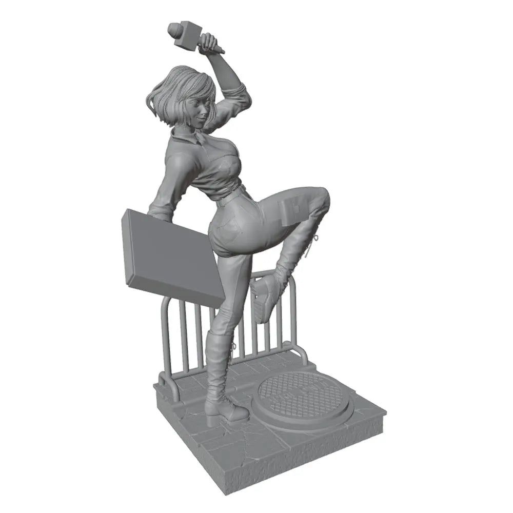 75mm Office Worker Pin-Up, Resin Model Figure Kit, Unassembled and Unpainted