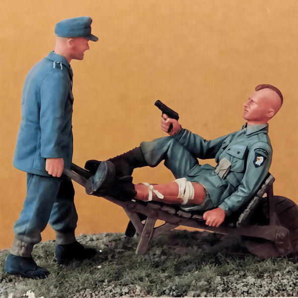 1/35 WWII Interrogation Scene, 3 Figures, Resin Model Diorama Kit, Unassembled and Unpainted