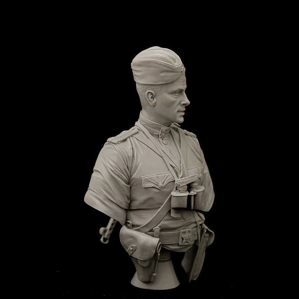 1/10 Cold War Soviet Commander, Resin Model Bust Kit, Unassembled and Unpainted