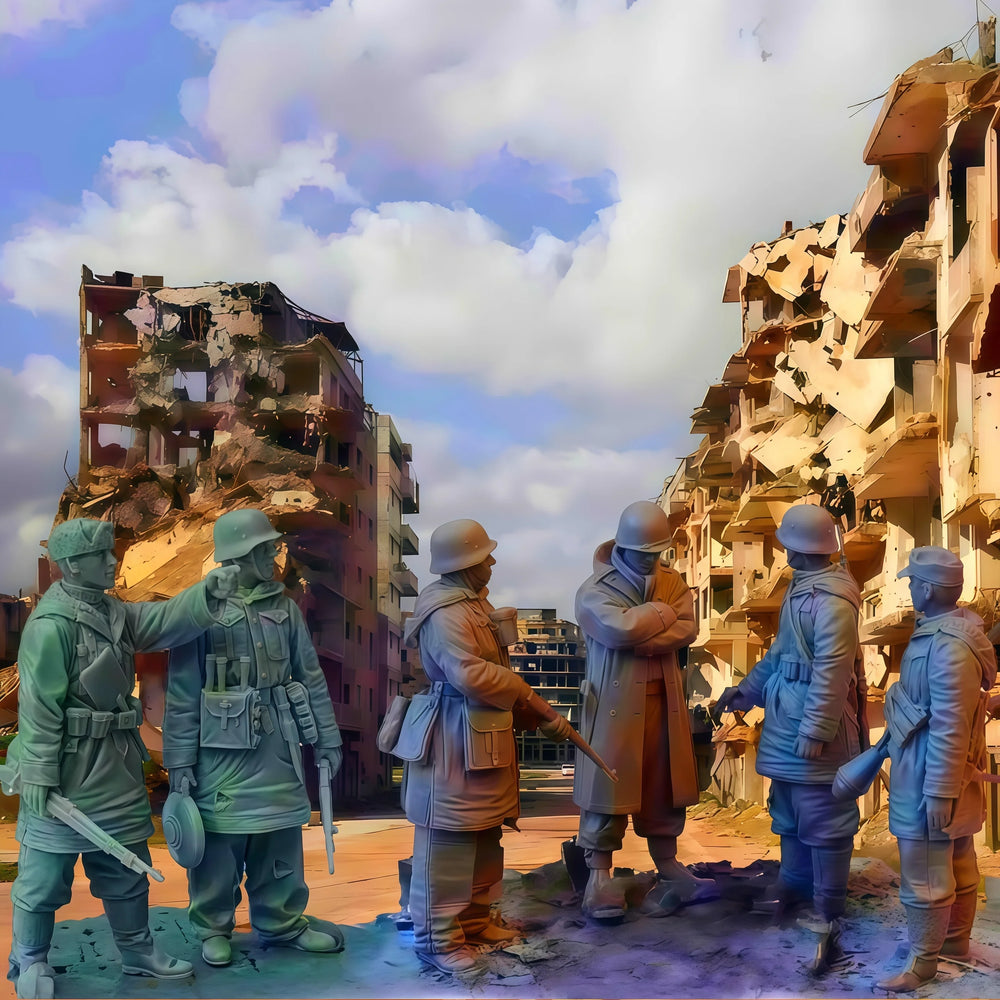 1/35 WWII Soviet Infantry in Winter Greatcoats, 6 Figures, Resin Model Figure Kit, Unassembled and Unpainted