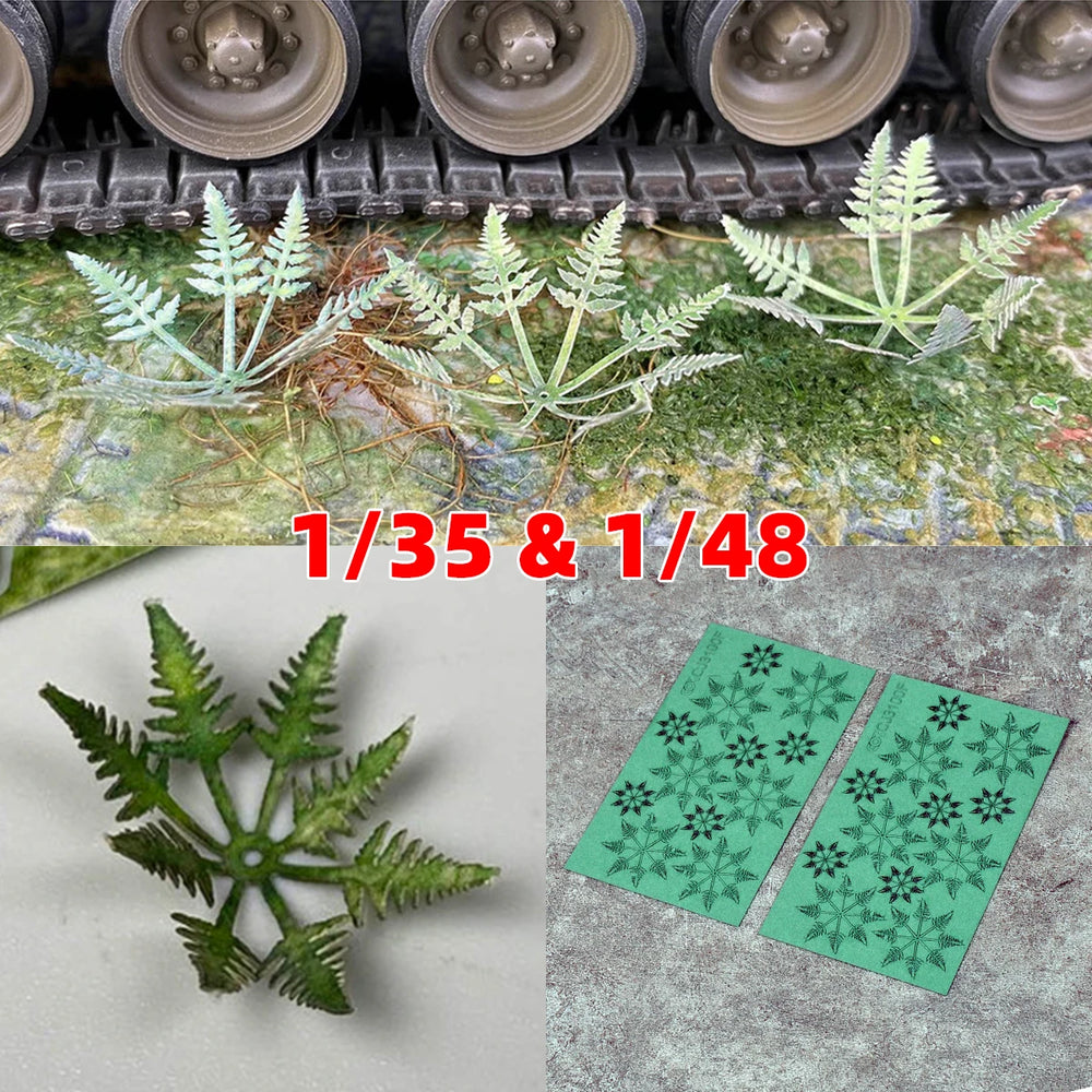 1/35 Fern & Grass Plants, Resin Model Terrain Kit, Wildlife Theme, Unpainted