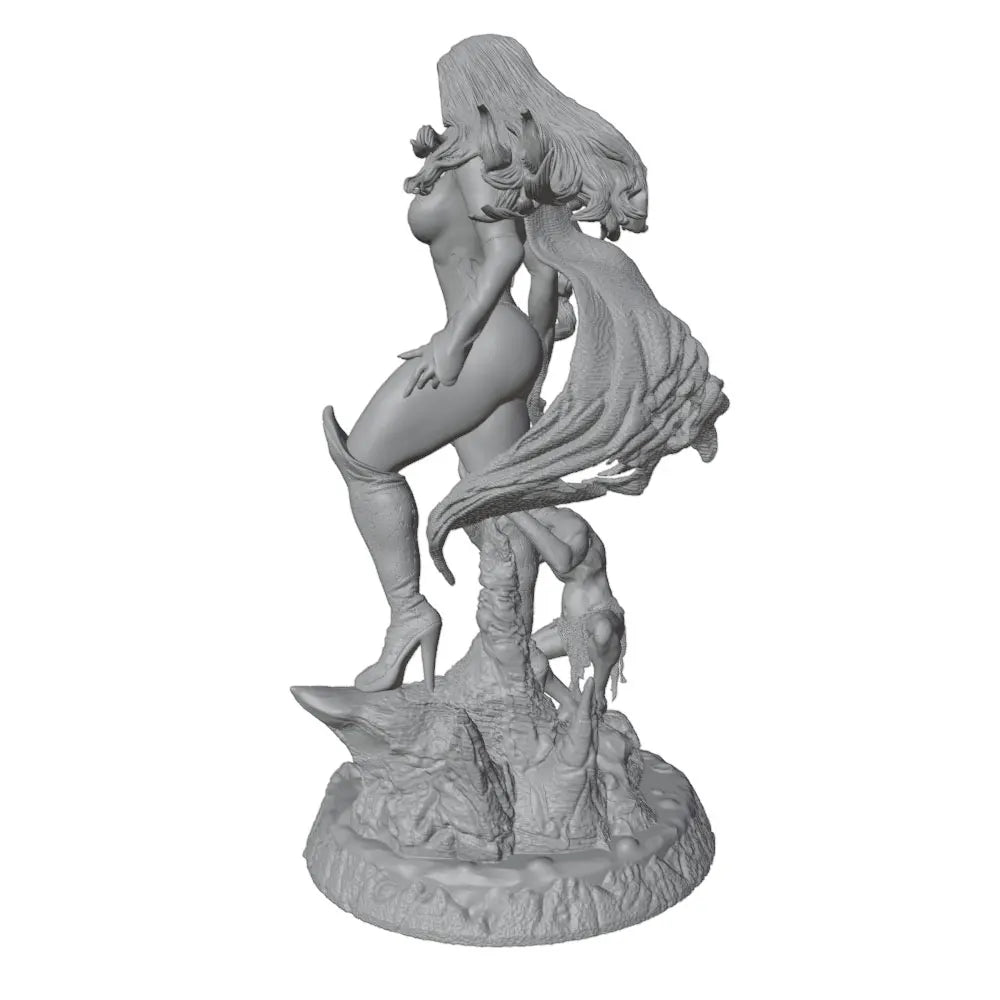 75mm Dark Sorceress with Demonic Tentacles, Resin Model Figure Kit, Fantasy Theme, Unassembled and Unpainted