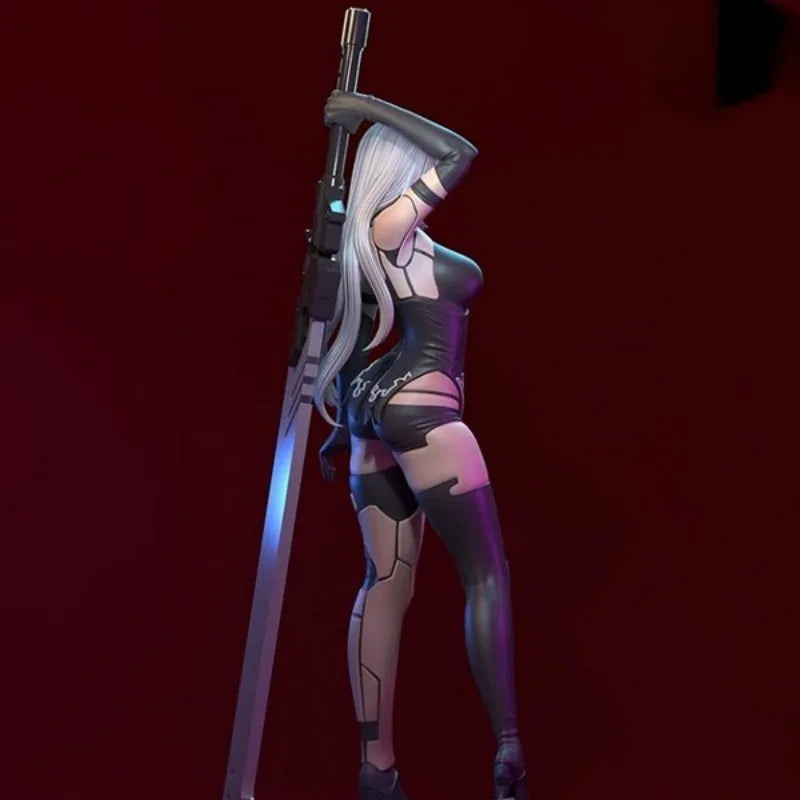 1/24 White-Haired Fantasy Warrior, Resin Model Figure Kit, Fantasy Theme, Unassembled and Unpainted