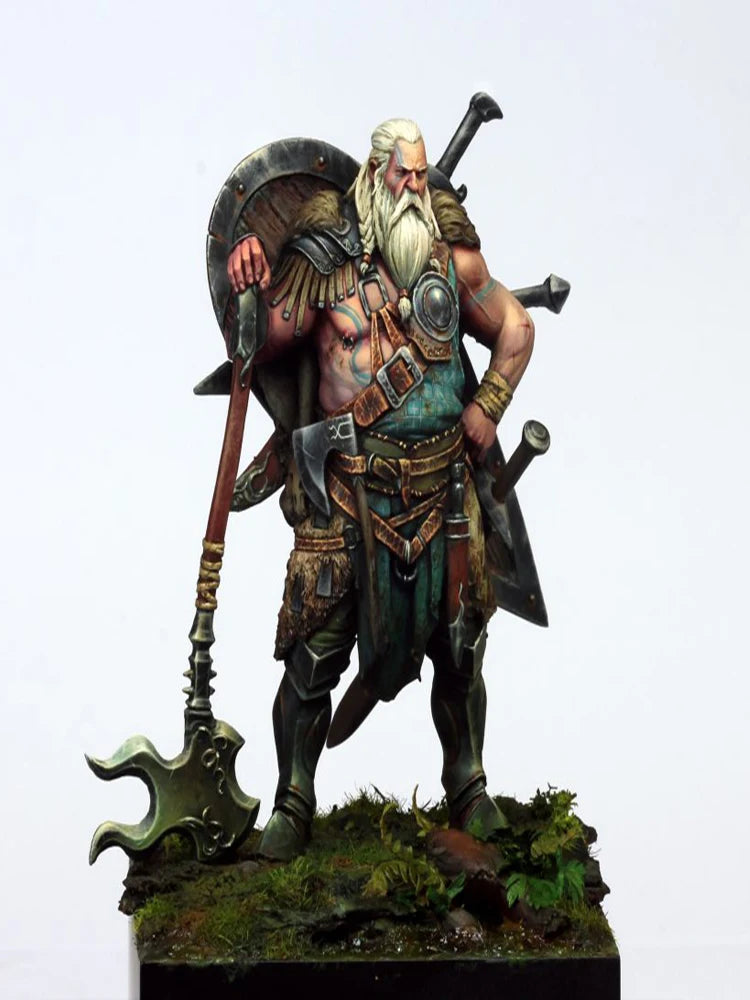 75mm Medieval Fantasy Warrior, Resin Model Figure Kit, Unassembled and Unpainted