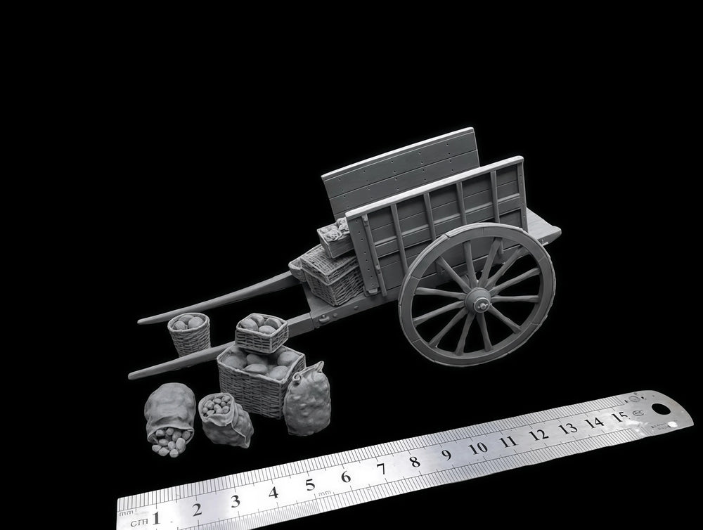 1/35 European Agricultural Carriage, Resin Model Vehicle Kit, Historical Theme, Unassembled and Unpainted