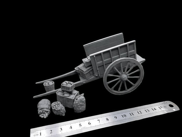 1/35 European Agricultural Carriage, Resin Model Vehicle Kit, Historical Theme, Unassembled and Unpainted