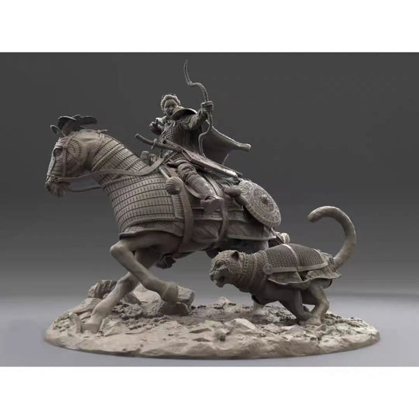 1/24 Medieval Cavalry Warriors, 3 Figures, Resin Model Diorama Kit, Unassembled and Unpainted