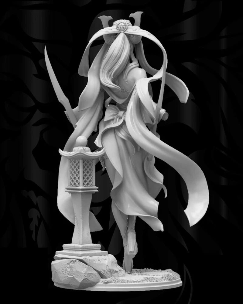 75mm Female Demon Warrior, Resin Model Figure Kit, Fantasy Theme, Unassembled and Unpainted