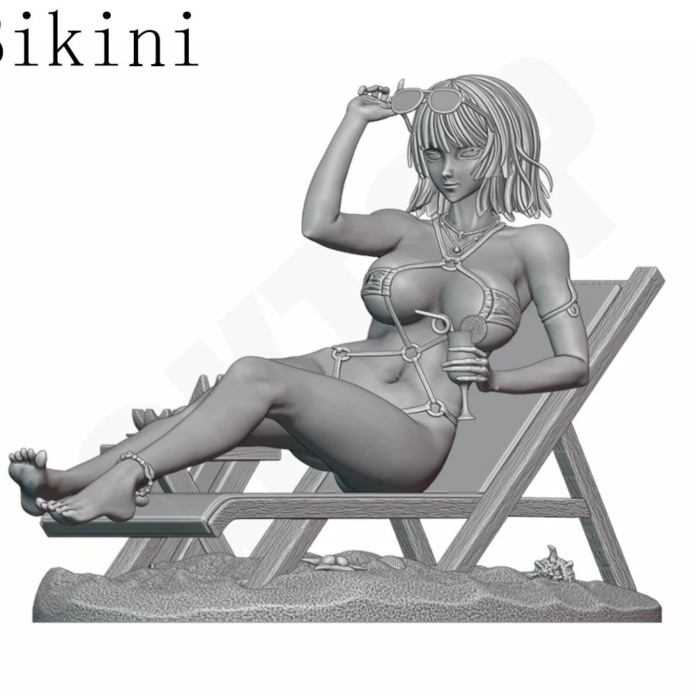 1/24 Beach Beauty, Resin Model Figure Kit, Anime Theme, Unassembled and Unpainted