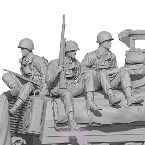 1/35 WWII U.S. Army Riflemen, 8 Figures, Resin Model Figure Kit, Unassembled and Unpainted