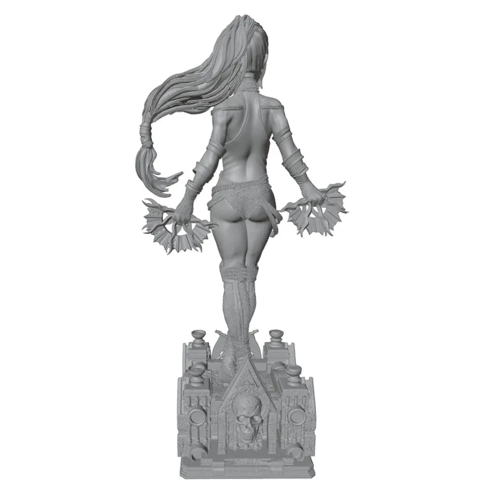 1/24 Sorceress Conjuring Arcane Spikes, Resin Model Figure Kit, Fantasy Theme, Unassembled and Unpainted