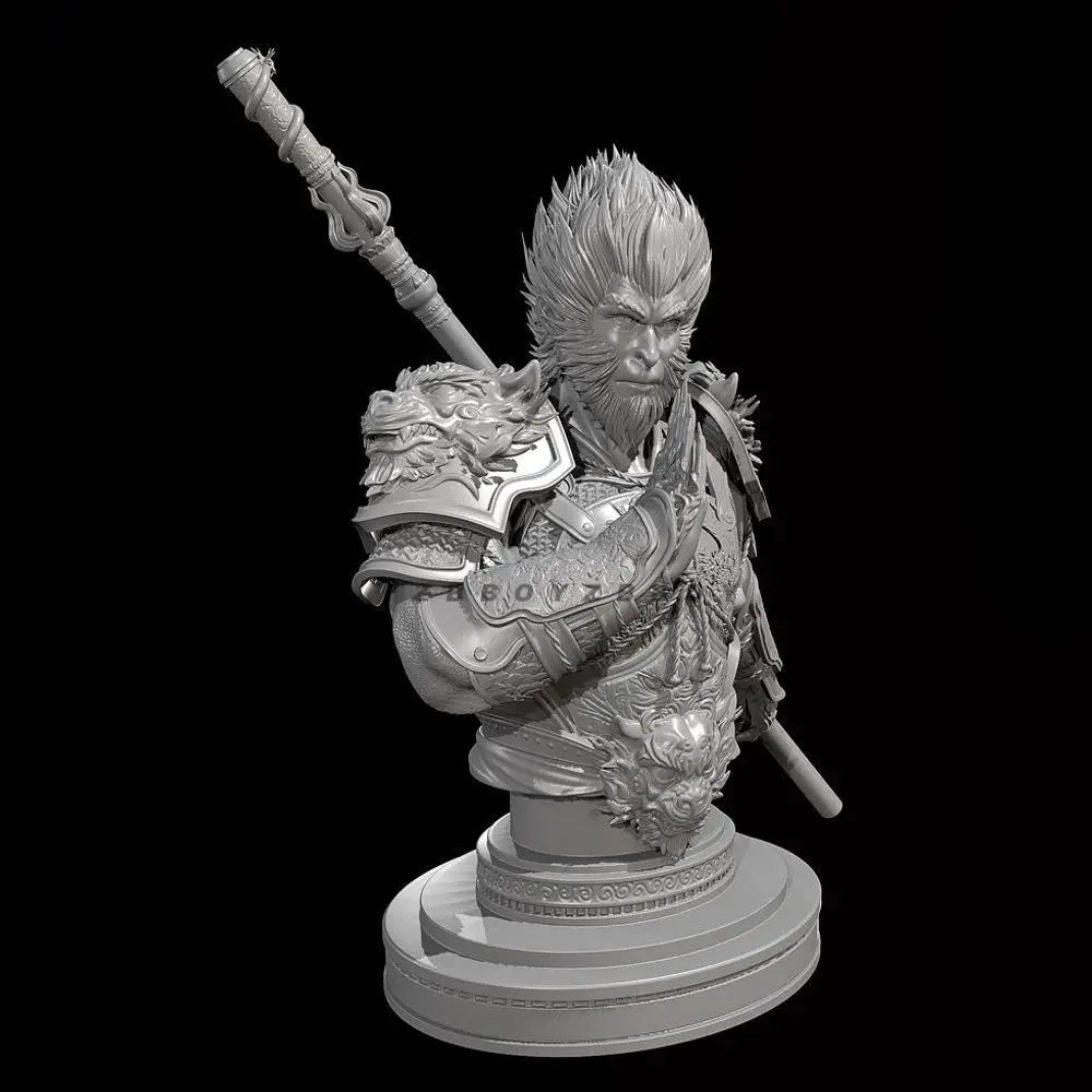 90mm Wukong Monkey King, Resin Model Bust Kit, Mythology Theme, Unassembled and Unpainted