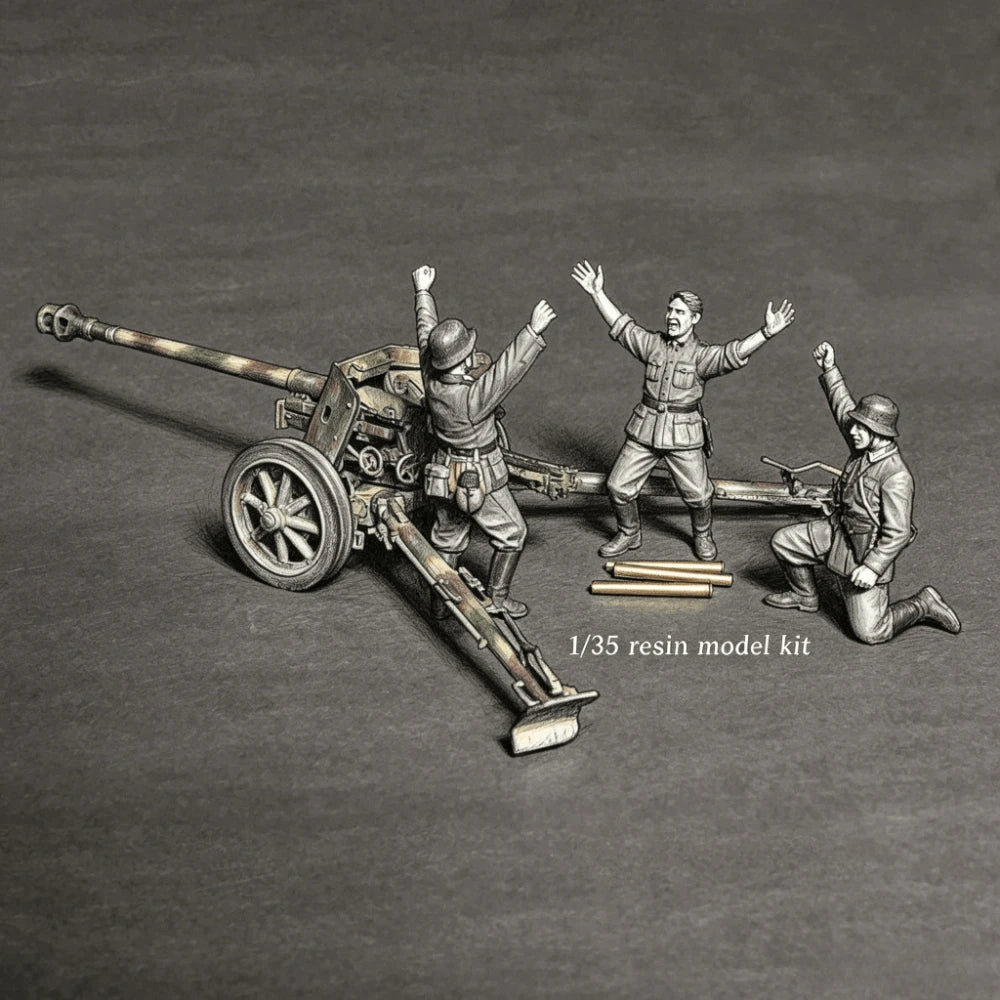 1/35 WWI Soldiers & Artillery Crew, 10 Figures, Resin Model Figure Kit, Unassembled and Unpainted