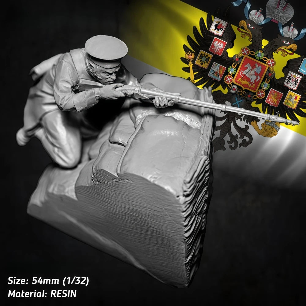 54mm Modern Russian Soldier Prone, Resin Model Figure Kit, Unassembled and Unpainted