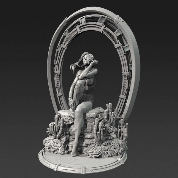 100mm Mechanical Girl, Resin Model Figure Kit, Sci-Fi Theme, Unassembled and Unpainted
