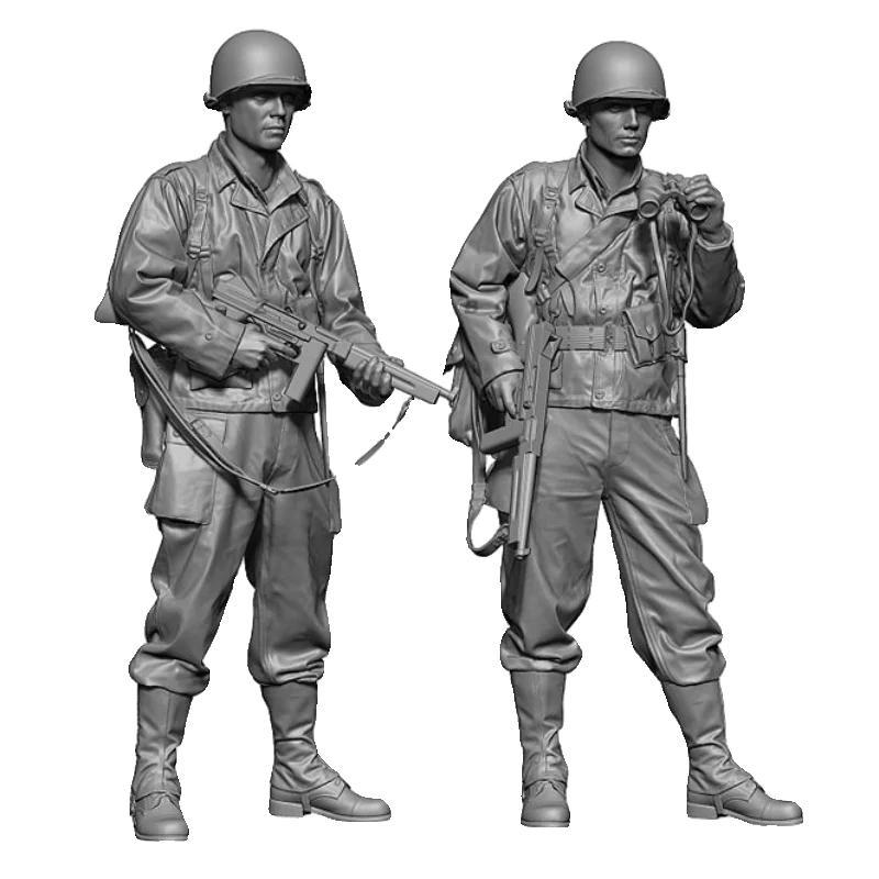 1/35 WWII European Infantry, 6 Figures, Resin Model Figure Kit, Unassembled and Unpainted