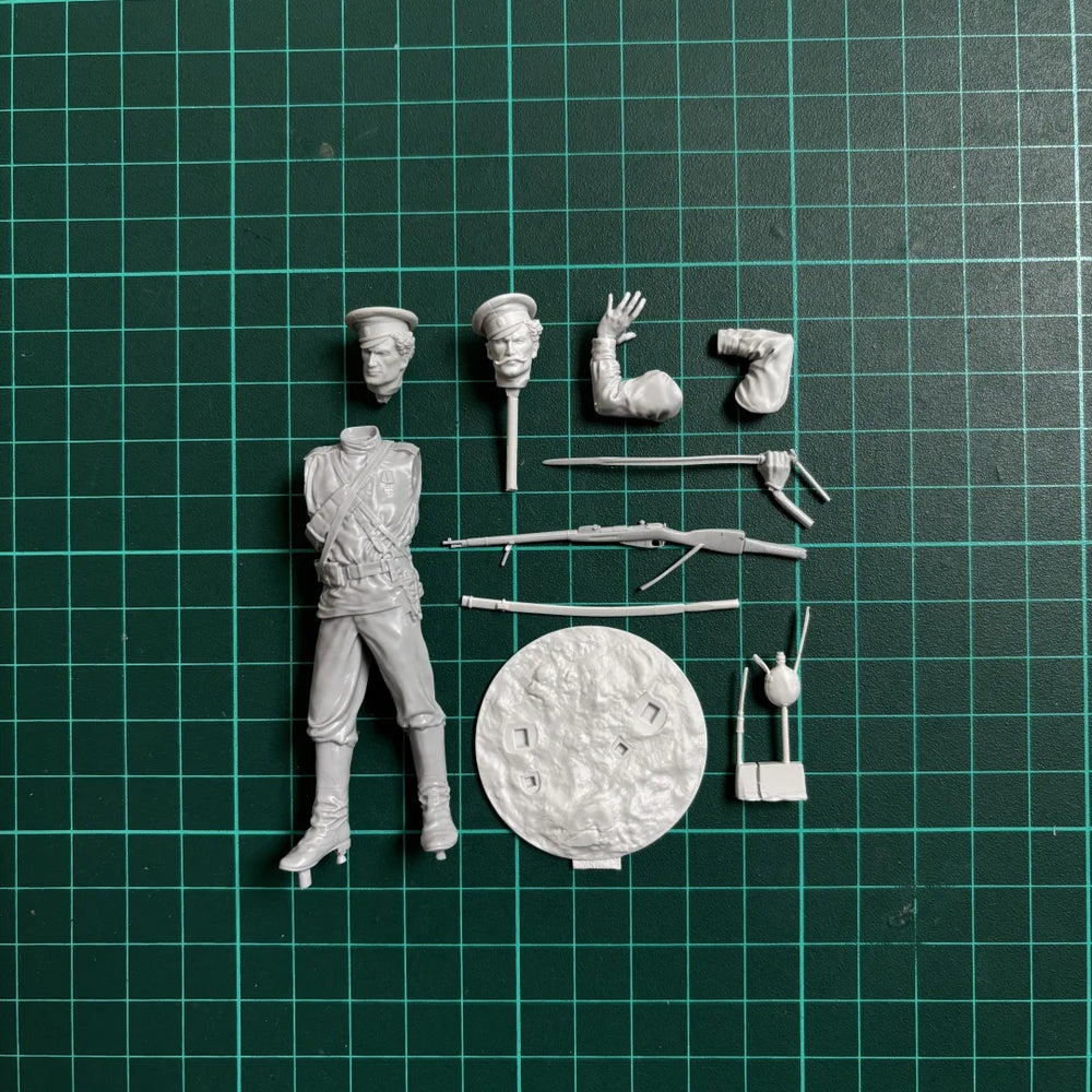 75mm WWI Russian Cossack Warrior, Resin Model Figure Kit, Unassembled and Unpainted