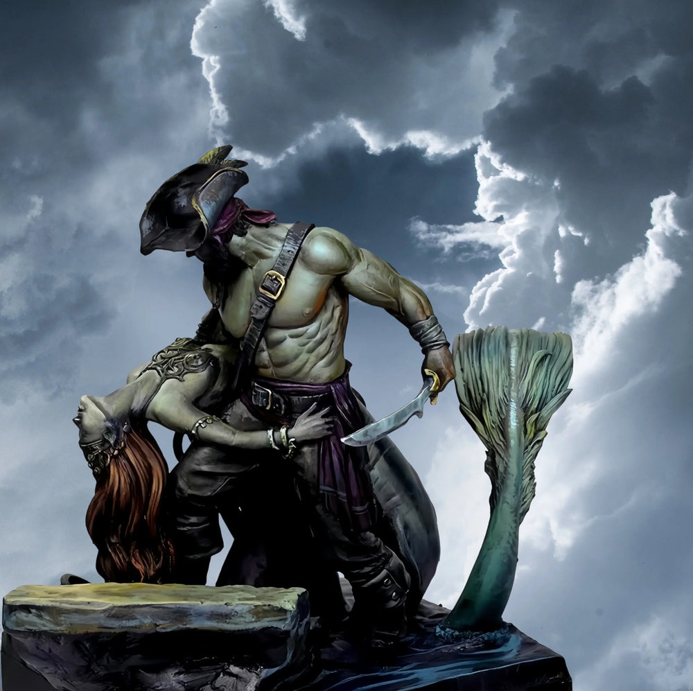 1/24 Pirate Fish Demon, Resin Model Figure Kit, Fantasy Theme, Unassembled and Unpainted
