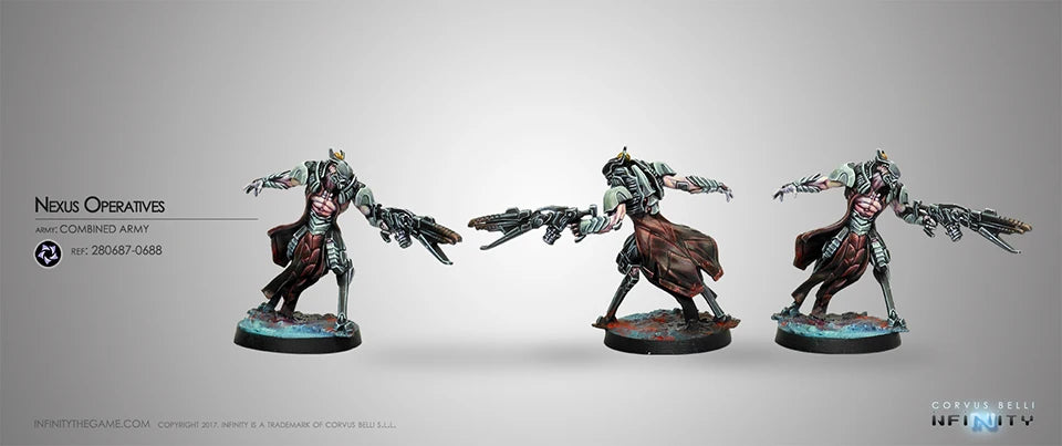 Combined Army Nexus Operatives, 3 Figures, Resin Model Figure Kit, Sci-Fi Theme, Unassembled and Unpainted