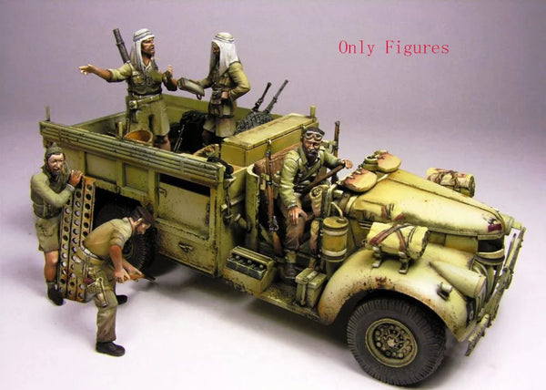 1/35 WWII German Afrika Korps, 5 Figures, Resin Model Diorama Kit, Unassembled and Unpainted
