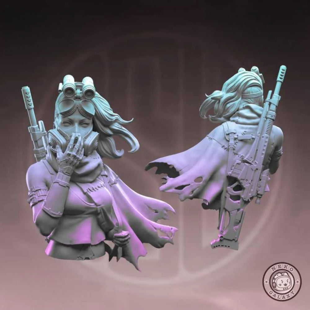 1/24 Female Fantasy Steampunk, Resin Model Bust Kit, Fantasy Theme, Unassembled and Unpainted