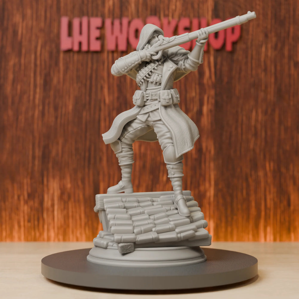 75mm Female Sharpshooter Rogue, Resin Model Figure Kit, Fantasy Theme, Unassembled and Unpainted