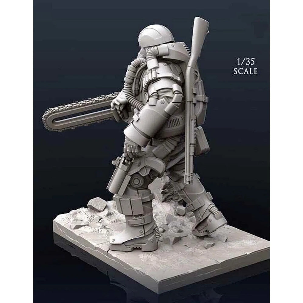 1/35 Armored Soldier, Resin Model Figure Kit, Sci-Fi Theme, Unassembled and Unpainted