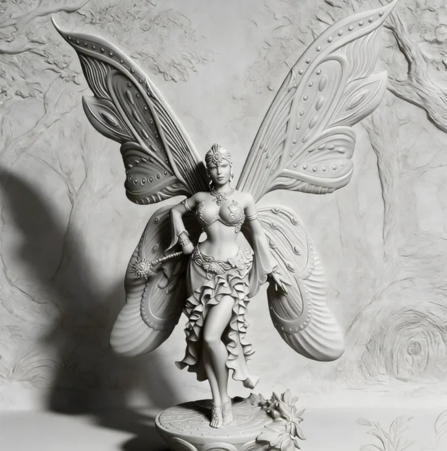 1/24 Butterfly Warrior, Resin Model Figure Kit, Fantasy Theme, Unassembled and Unpainted