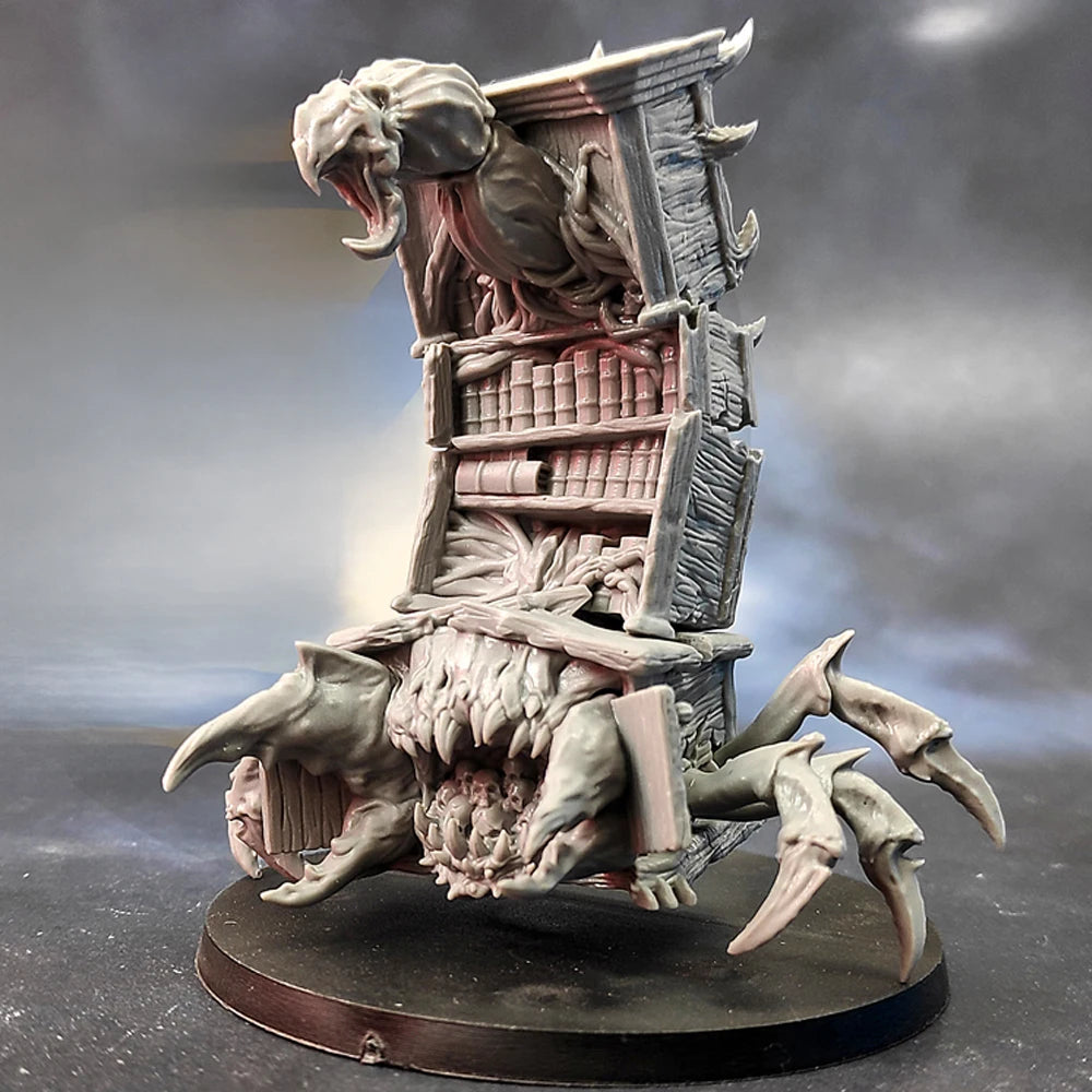 Scorpion Monster with Bookcase, Resin Model Diorama Kit, Fantasy Theme, Unassembled and Unpainted