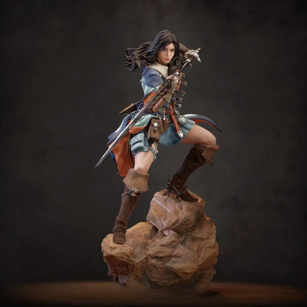 260mm Female Hunter Warrior, Resin Model Figure Kit, Fantasy Theme, Unassembled and Unpainted