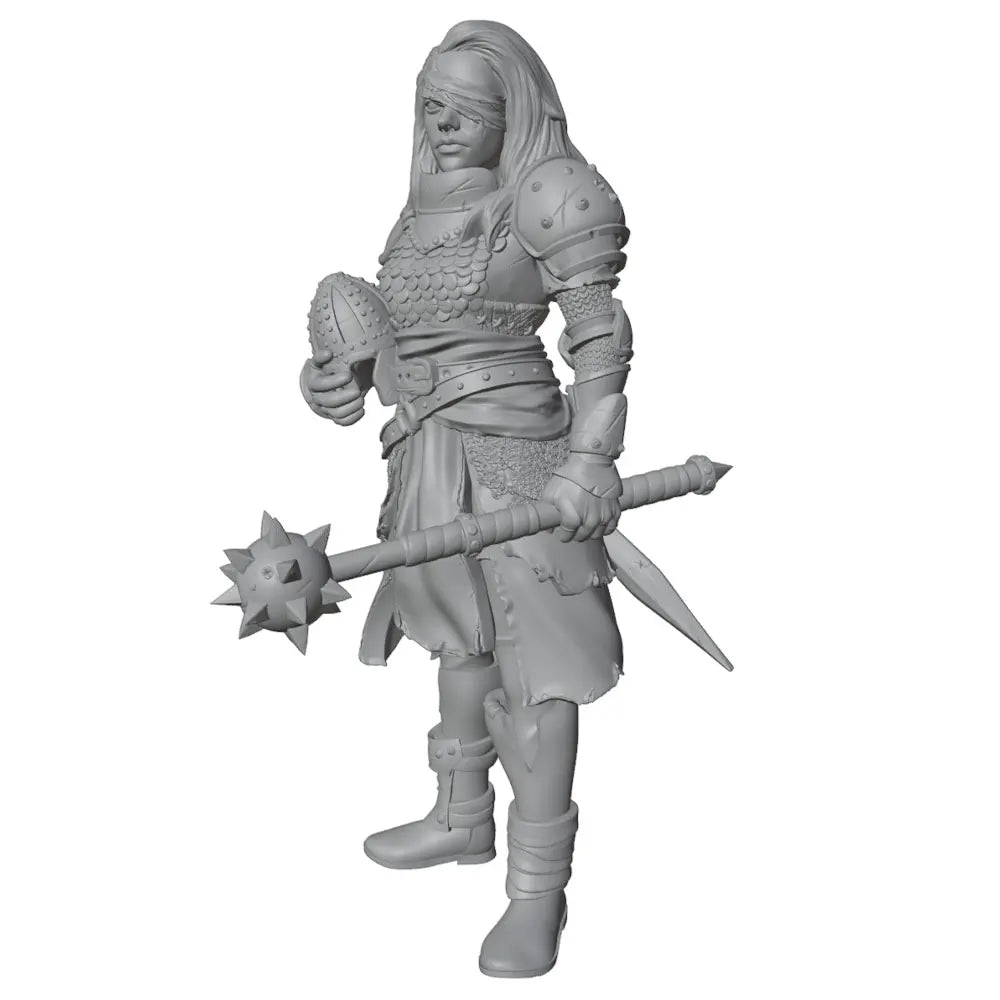 1/24 Female Warrior with Hammer, Resin Model Figure Kit, Fantasy Theme, Unassembled and Unpainted