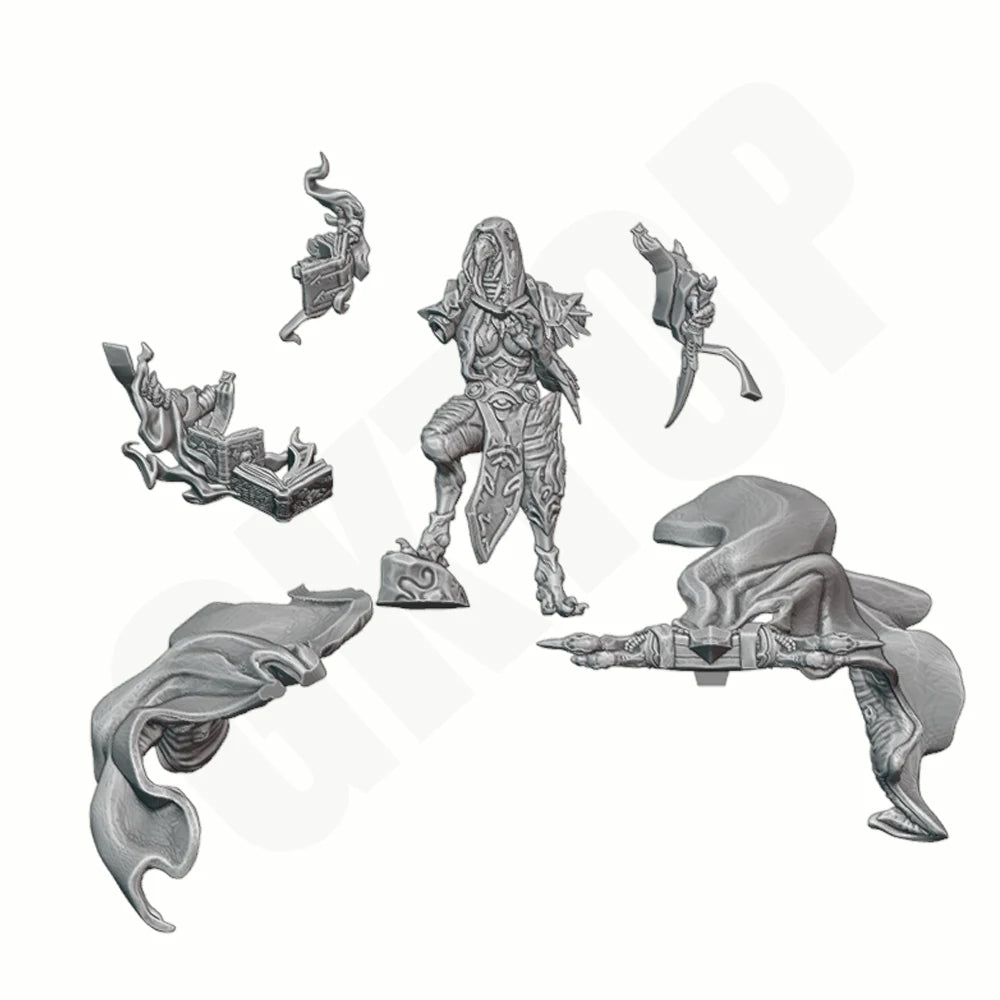 1/24 Crow Face Sorcerer, Resin Model Figure Kit, Fantasy Theme, Unassembled and Unpainted