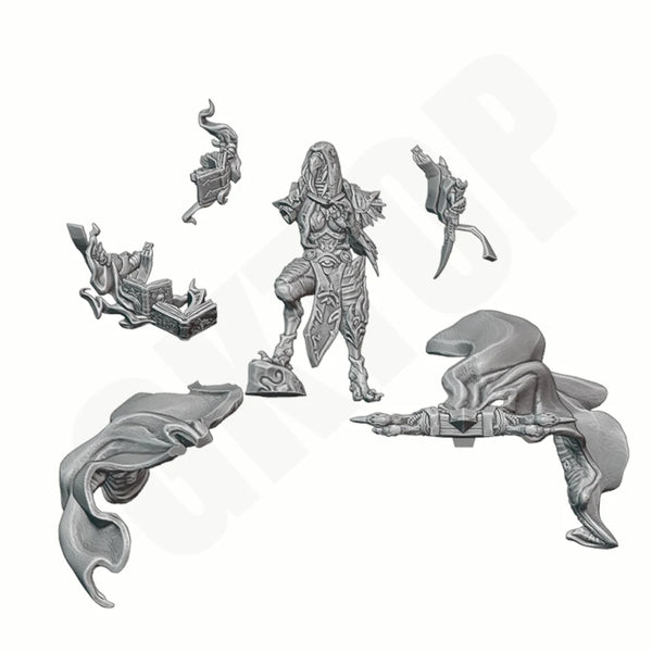1/24 Crow Face Sorcerer, Resin Model Figure Kit, Fantasy Theme, Unassembled and Unpainted