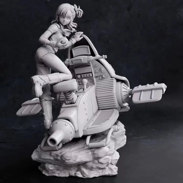1/24 Rocket Pilot with Twin-Tails, Resin Model Figure Kit, Sci-Fi Theme, Unassembled and Unpainted