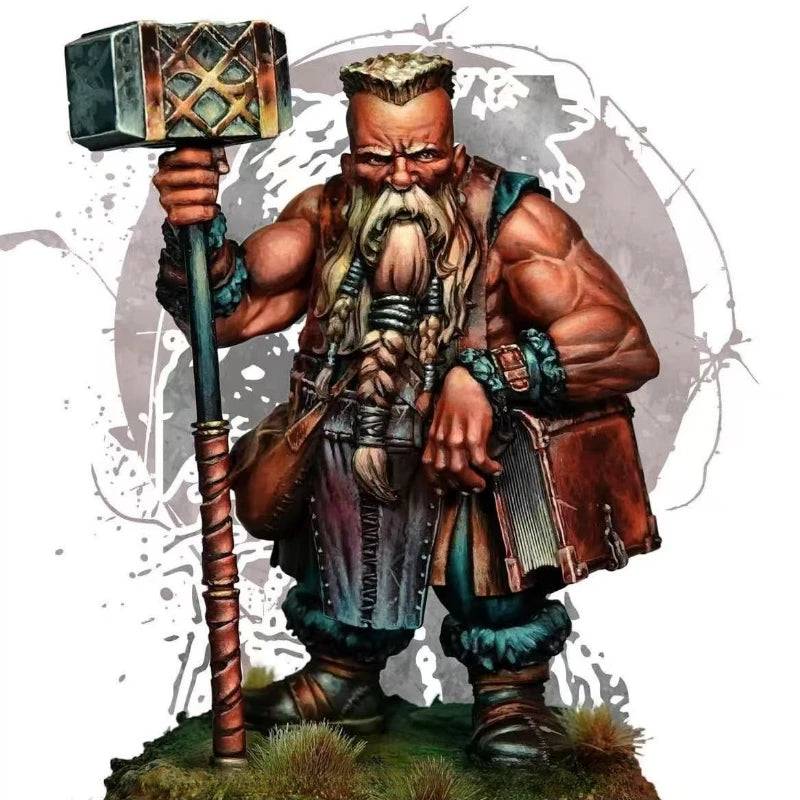 1/24 Dwarf Blacksmith, Resin Model Figure Kit, Fantasy Theme, Unassembled and Unpainted