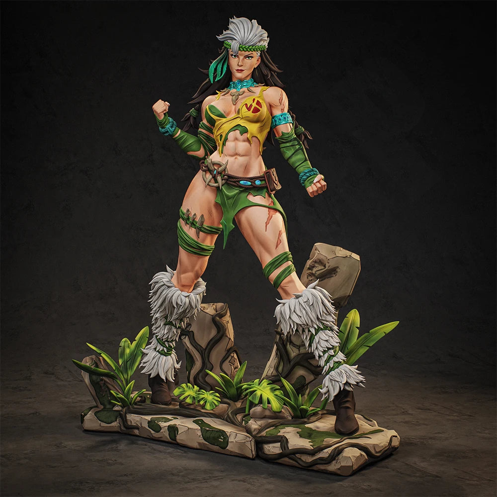 1/24 Barbarian Warrior with Fur Wraps and Long Hair, Resin Model Figure Kit, Fantasy Theme, Unassembled and Unpainted